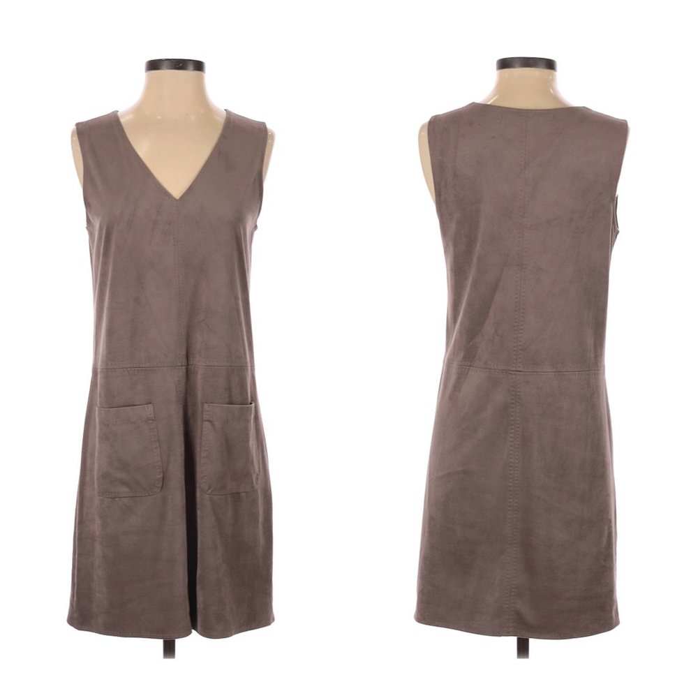 Max Studio Faux Suede Brown Mini Dress Sz Small